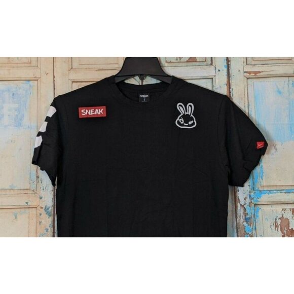 Sneak Energy Mens Size Small Black Crew Neck Short Sleeves Pullover T Shirt - Picture 3 of 6